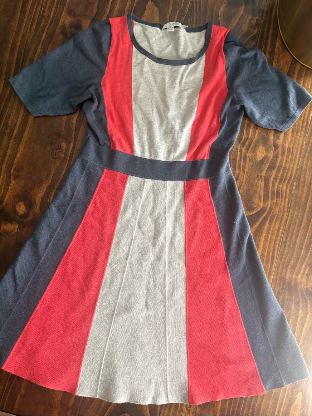 Boden Milano Fit & Flare Colorblock Knit Dress US 12 UK 16